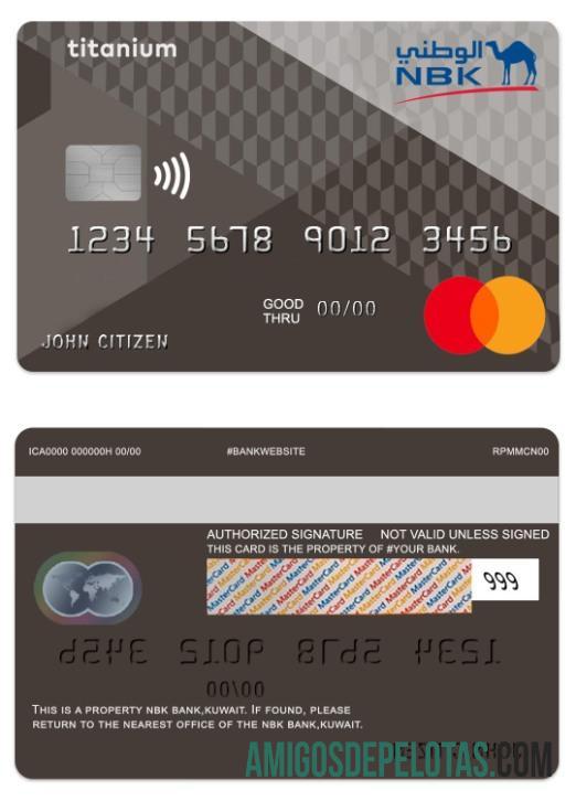 Kuwait NBK Bank Titanium Cashback Mastercard download for verification